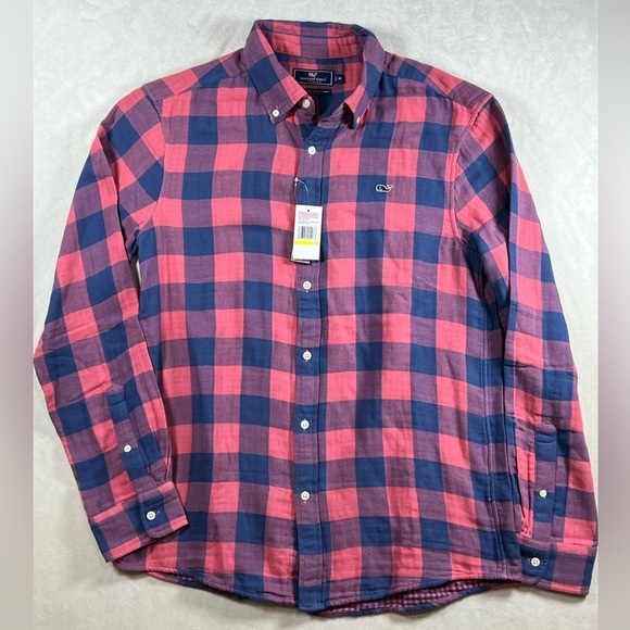 NWT Vineyard Vines Classic Whale Shirt Double Cloth Shirt Jacket Big Gingham - Picture 2 of 13